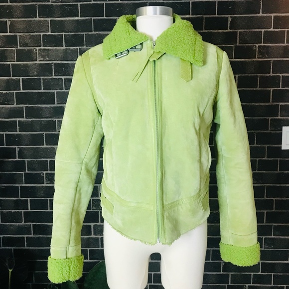 WILSONS LEATHER LIME GREEN LEATHER JACKET - Picture 3 of 16
